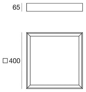 Φωτιστικό οροφής LED Tara Q, 40 x 40 cm, μαύρο, 3.000 K, αλουμίνιο