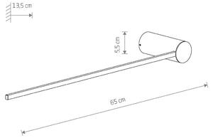 LED φωτιστικό τοίχου Arm M, 65 cm ύψος, μαύρο, μέταλλο