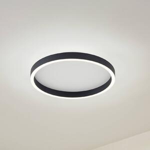 Lucande LED φωτιστικό οροφής Rotundo, Ø 40 cm, μαύρο, ρυθμιζόμενο