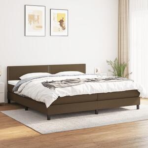 VidaXL Κρεβάτι Boxspring με Στρώμα Σκούρο Καφέ 200x200 εκ. Υφασμάτινο