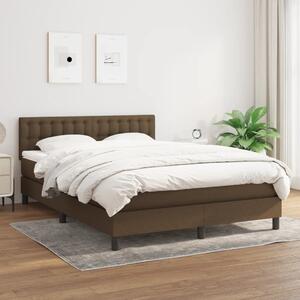 VidaXL Κρεβάτι Boxspring με Στρώμα Σκούρο Καφέ 140x200 εκ Υφασμάτινο