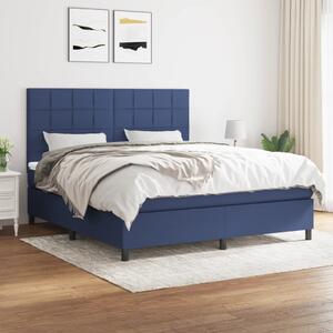 VidaXL Κρεβάτι Boxspring με Στρώμα Μπλε 180x200 εκ. Υφασμάτινο