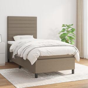 VidaXL Κρεβάτι Boxspring με Στρώμα Taupe 90x200 εκ. Υφασμάτινο