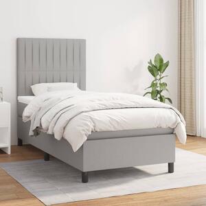 VidaXL Κρεβάτι Boxspring με Στρώμα Ανοιχτό Γκρι 100x200 εκ. Υφασμάτινο