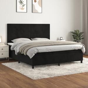 VidaXL Κρεβάτι Boxspring με Στρώμα Μαύρο 180x200 εκ. Βελούδινο