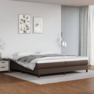 VidaXL Κρεβάτι Boxspring με Στρώμα Καφέ 200x200 εκ. Συνθετικό Δέρμα