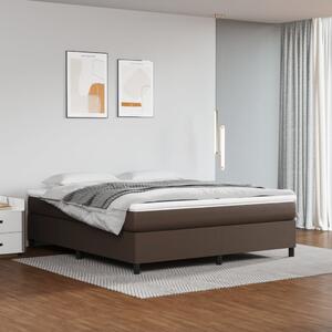 VidaXL Κρεβάτι Boxspring με Στρώμα Καφέ 180x200 εκ. Συνθετικό Δέρμα