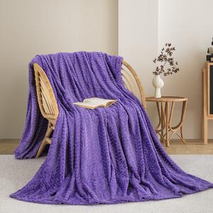 Κουβέρτα Fleece Υπέρδιπλη (220x240) AdamHome 550 Purple