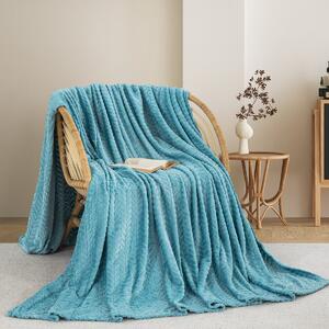 Κουβέρτα Fleece Ημίδιπλη (180x240) AdamHome 550 Aqua