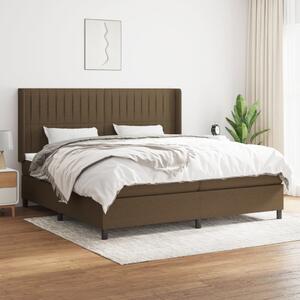 VidaXL Κρεβάτι Boxspring με Στρώμα Σκούρο Καφέ 200x200 εκ. Υφασμάτινο