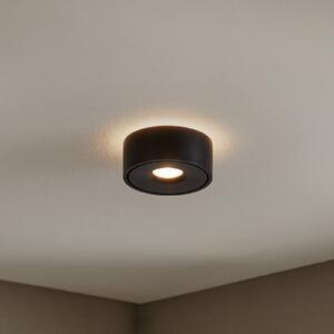 Arcchio Φωτιστικό οροφής LED Rotari, Ø 12 cm, φωτισμός προς τα πάνω και τα, ρυθμιζόμενος, Μαύρο, Σαλόνι / τραπεζαρία, Μέταλλο, σύγχρονο