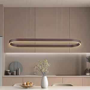 Lucande Smart LED κρεμαστό φωτιστικό Melinay, καφέ, CCT, Tuya, ρυθμιζόμενος, Καφέ / Σκουριάς, Σαλόνι / τραπεζαρία, Αλουμίνιο, σύγχρονο