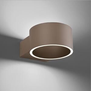 Φωτιστικό τοίχου PURE LED Clipse, χάλκινο χρώμα, αλουμίνιο Ø 15 cm
