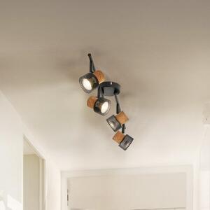 LEDVANCE LED σποτ οροφής Cork, GU10, 4-φωτο, dimmable, μαύρο