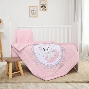 Σετ Σεντόνια Κούνιας 3τεμ. 70x140cm Little Bear Pink 10420015902 Lorelli