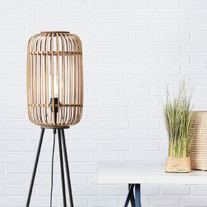 Φωτιστικό δαπέδου Woodrow, ύψος 130 cm, ελαφρύ ξύλο, μπαμπού/μέταλλο