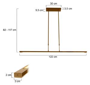 LED κρεμαστό φωτιστικό Zelena, μπρονζέ, μήκος 122cm, μέταλλο, CCT