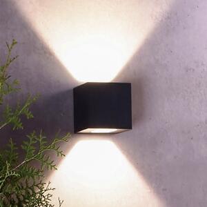 Deko-Light Εξωτερικό φωτιστικό τοίχου LED Jabbah, σκούρο γκρι, πάνω/κάτω, Γκρι, Μέταλλο, σύγχρονο, Πρίζα τοίχου πάνω/κάτω