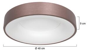 Φωτιστικό οροφής LED Ringlede, 2.700 K Ø 48 cm μπρονζέ
