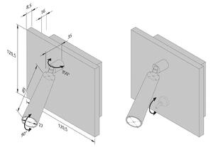 Φωτιστικό ανάγνωσης BL1-LED, χωνευτό/εγχωνευμένο, διακόπτης, ατσάλινο
