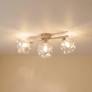 TK Lighting Φωτιστικό οροφής Lava, 3 λάμπες, μήκος 50 cm, χρώμα άμμου/κονιάκ, G9, ρυθμιζόμενος, Μπεζ, Σαλόνι / τραπεζαρία, Γυαλί, σύγχρονο
