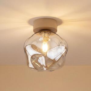 TK Lighting Φωτιστικό οροφής Lava, άμμος/κονιάκ, γυαλί, Ø 15 cm, G9, ρυθμιζόμενος, Μπεζ, Σαλόνι / τραπεζαρία, Γυαλί, σύγχρονο