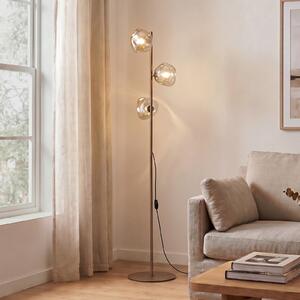 TK Lighting Φωτιστικό δαπέδου Lava, άμμος/κονιάκ, γυαλί, 151 εκ., 3 λάμπες, G9, Μπεζ, Σαλόνι / τραπεζαρία, Γυαλί, σύγχρονο
