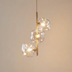 TK Lighting Κρεμαστό φωτιστικό Lava, 3 λάμπες, Ø 29 cm, άμμος/κονιάκ, G9, ρυθμιζόμενος, Μπεζ, Σαλόνι / τραπεζαρία, Γυαλί, σύγχρονο