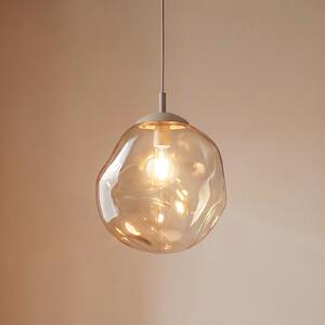 TK Lighting Κρεμαστό φωτιστικό Lava, Ø 35 cm, E27, άμμος/κονιάκ, γυαλί, ρυθμιζόμενος, Μπεζ, Σαλόνι / τραπεζαρία, Γυαλί, σύγχρονο