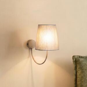 TK Lighting Φωτιστικό τοίχου Candi, μπεζ/αμμώδες, λινό, ύψος 34 cm, E27, ρυθμιζόμενος, Μπεζ, Σαλόνι / τραπεζαρία, Ύφασμα / Κλωστοϋφαντουργία, σύγχρονο