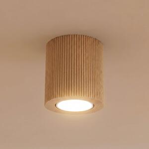 TK Lighting Επιτοίχιος προβολέας Eve, ύψος 8,5 cm, GU10, ξύλο, ρυθμιζόμενος, Ξύλου, Σαλόνι / τραπεζαρία, Ξύλο, σύγχρονο