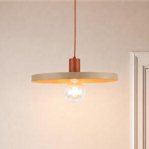 TK Lighting Κρεμαστό φωτιστικό Sila, άμμος/κόκκινο, μέταλλο, Ø 45 cm, E27, ρυθμιζόμενος, Μπεζ, Σαλόνι / τραπεζαρία, Μέταλλο, σύγχρονο
