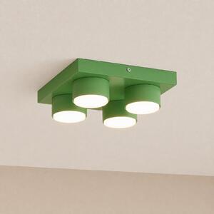 TK Lighting Φωτιστικό οροφής Brix, πράσινο, μήκους 23 cm, με 4 λαμπτήρες, GX53, ρυθμιζόμενος, Πράσινο, Σαλόνι / τραπεζαρία, Μέταλλο, σύγχρονο
