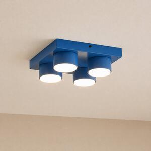 TK Lighting Φωτιστικό οροφής Brix, μπλε, μήκους 23 cm, με 4 λαμπτήρες, GX53, ρυθμιζόμενος, Μπλε, Σαλόνι / τραπεζαρία, Μέταλλο, σύγχρονο