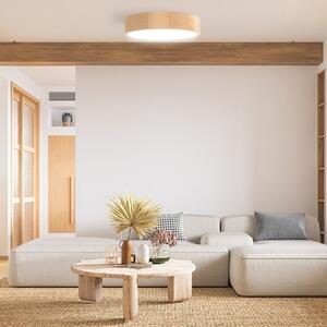 TEMAR LIGHTING Φωτιστικό οροφής Cleo DR800, ξύλο πεύκου, Ø 80 cm, 6 φώτα, E27, ρυθμιζόμενος, Ξύλου, Σαλόνι / τραπεζαρία, Ξύλο, σύγχρονο