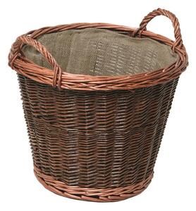 Καλάθι/Ξυλιέρα από λυγαριά με χερούλια 50x48 cm