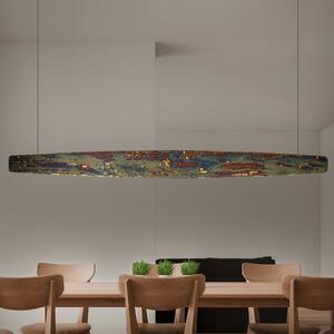 Quitani Persida LED κρεμαστό φωτιστικό, 148 cm, κρουστό μέταλλο, χρυσό, ρυθμιζόμενος, Μπρούτζινο / Αντικέ ορείχαλκου, Σαλόνι / τραπεζαρία, Μέταλλο, Βιομηχανικός σχεδιασμός