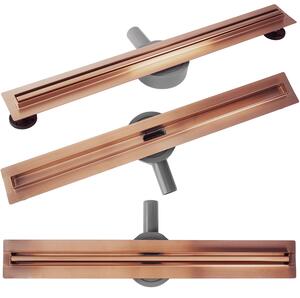 REA NEOX SLIM PRO Linear Drain Brushed l.Copper 70