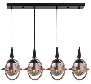 Φωτιστικό Οροφής - Ράγα 301AUR1344 80x25x100cm 4xE14 40W Black-Bronze Opviq