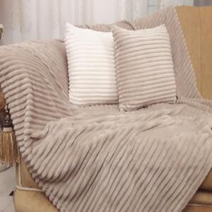 Ριχτάρι Διθέσιου Καναπέ 180x250 Velour - Natural Home - VELVET STRIPE - Μπεζ