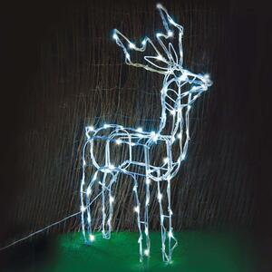 Χριστουγεννιάτικα Λαμπάκια Με Σχήμα Standing Reindeer 100 Led X0810024241 66x31x80cm 5m 3,4W White Aca