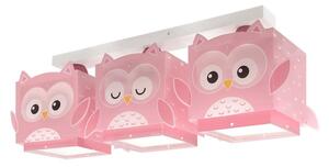 Φωτιστικό Οροφής-Ράγα Little Owl 64483 20,5x50x14cm 3xE27 Pink Ango