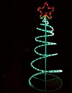 Χριστουγεννιάτικα Λαμπάκια Με Σχήμα Spiral Tree 120 Led X0818319 40x40x90+150cm 20,5W Green-Red Aca