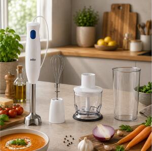 Ραβδομπλέντερ Braun MultiQuick 1 MQ10.202M με ισχύ 450W και 1 ταχύτητα - White
