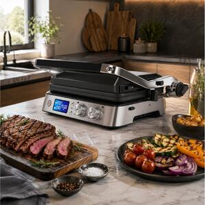 Τοστιέρα - Γκριλιέρα 2 σε 1 Braun MultiGrill 9 CG9040 με 2 πλάκες ψησίματος, ισχύ 2000W και επιφάνεια ψησίματος 37x23cm - Black / Stainless Steel