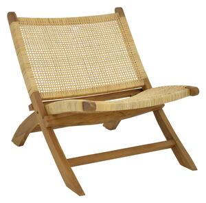 Καρέκλα Jerenze pakoworld φυσικό teak ξύλο-rattan 65x78x68εκ