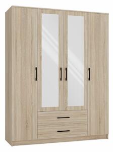 Ντουλάπα Mandeville 117, Sonoma οξιά, 205x160x52cm, Πόρτες ντουλάπας: Με μεντεσέδες,Ο αριθμός των θυρών