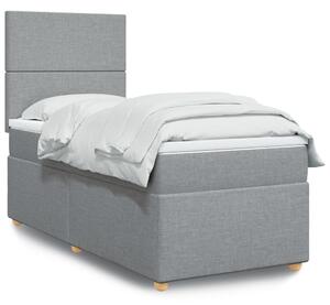 VidaXL Κρεβάτι Boxspring με Στρώμα Ανοιχτό Γκρι 80x200 εκ. Υφασμάτινο