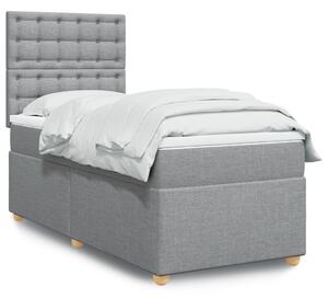 VidaXL Κρεβάτι Boxspring με Στρώμα Ανοιχτό Γκρι 80x200 εκ. Υφασμάτινο