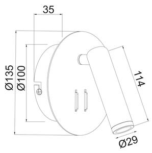 ΕΠΙΤΟΙΧΟ Φ/Σ LED 3+4W 3000K 280LM ΜΑΥΡΟ ΜΕΤΑΛΛΙΚΟ D13,5X7CM ZEUS